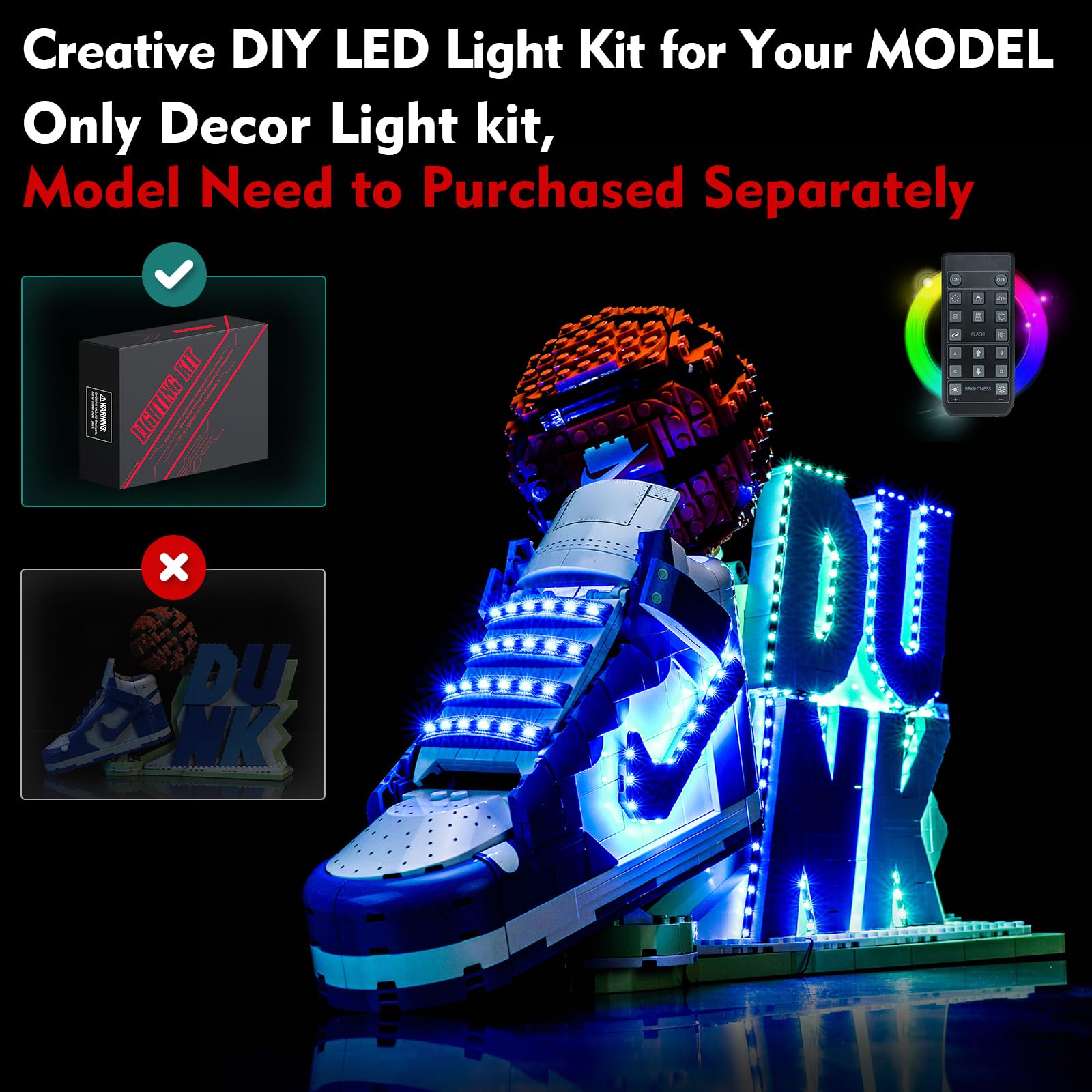 Amazon.com: LocoLee Light kit Compatible with Lego 43008 Nike Dunk